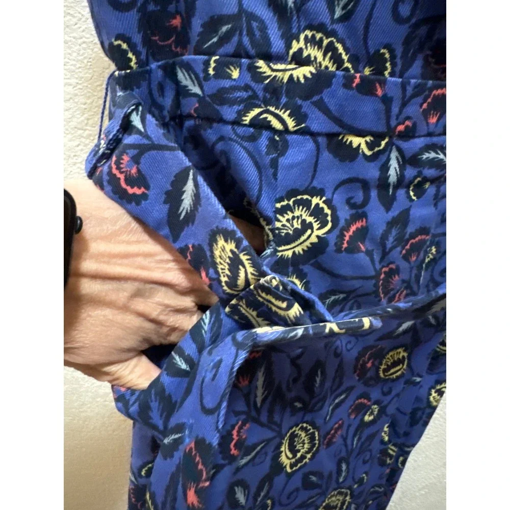 Cartonnier‎ by Anthropologie Jumpsuit Blue Floral Print Wide Leg crop Size 10